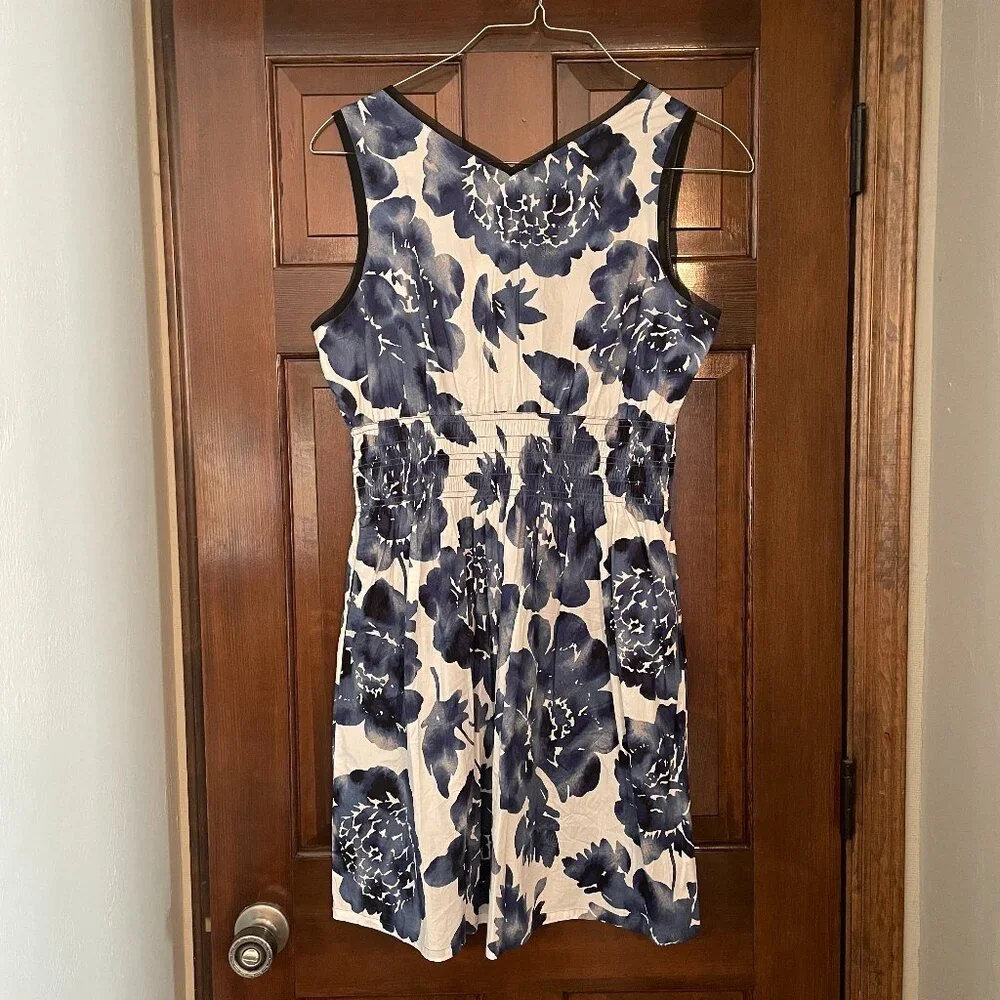 Size XL Simply Vera by Vera Wang blue white sleeveless dress - Picture 2 of 13